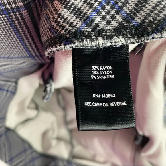 Torrid Womens 4X Blue Plaid Ponte Pull On Pants Elastic Waistband Ankle Length - Picture 9 of 12